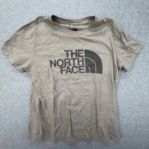 The North Face Womens Large T-Shirt Big Sky Montana National Academy Tan Logo